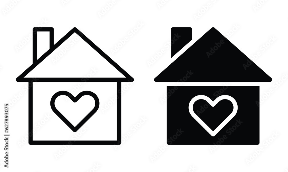 Dream house icon with outline and glyph style.