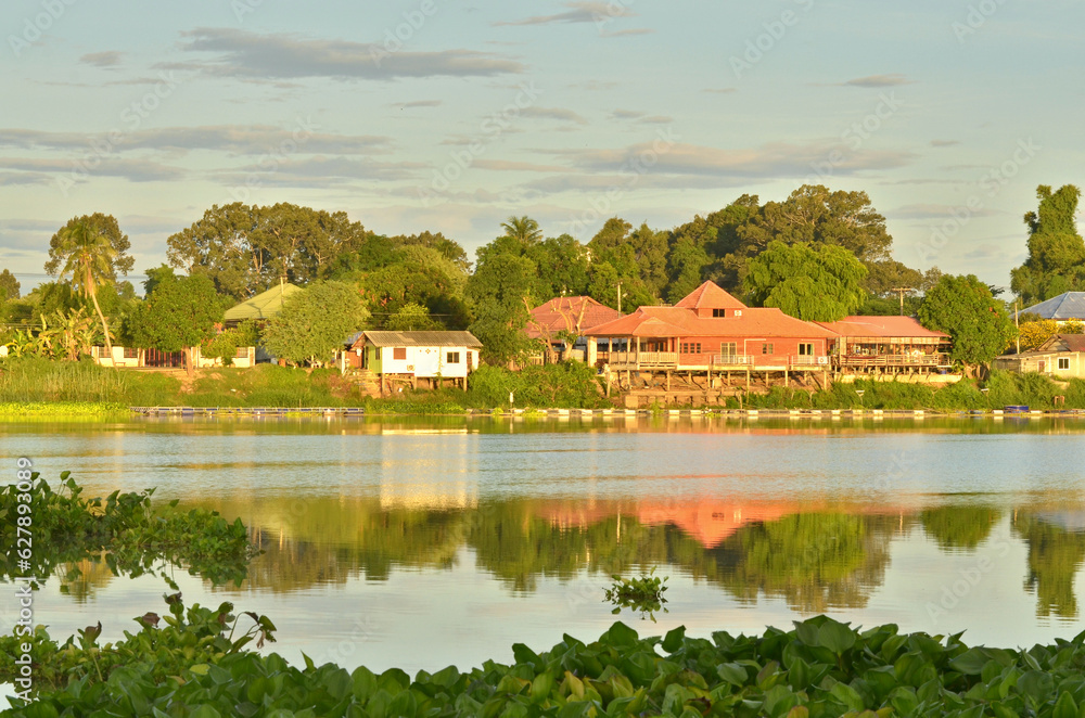 The house nears Chao Phraya river at Chainat Thailand The house nears Chao Phraya river at Chainat Thailand