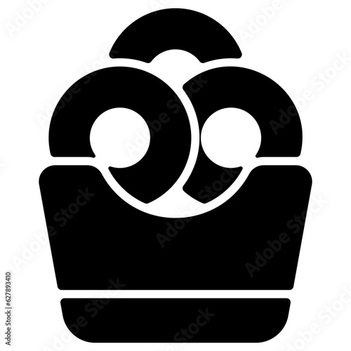 onion rings glyph icon