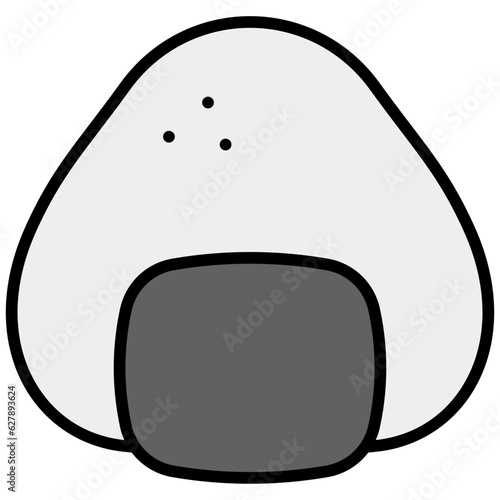 onigiri outline color icon