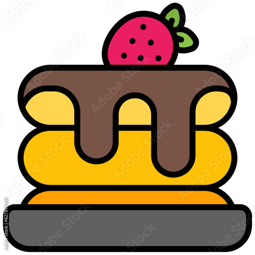 pancake outline color icon