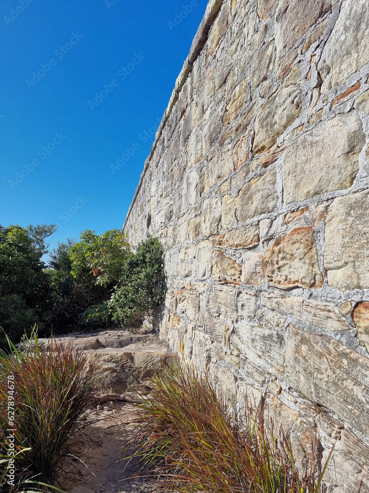 Old Defensive Fortification Wall on North Head near Manly Sydney New South Wales Australia