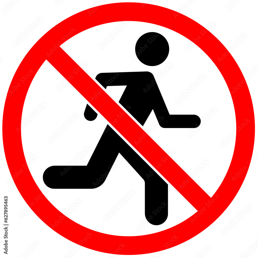 Poster Prohibition Sign, No Running Symbol – Wall Art | UkPosters
