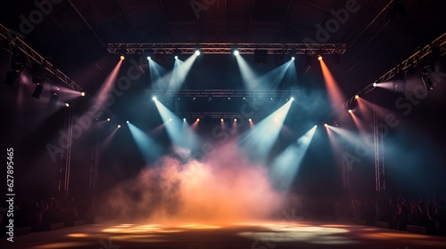 palco fumaça iluminação show photo