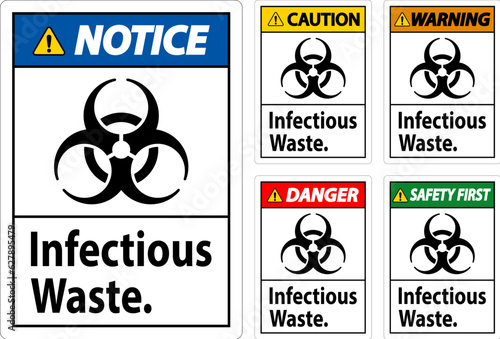 Warning Label Infectious Waste Sign