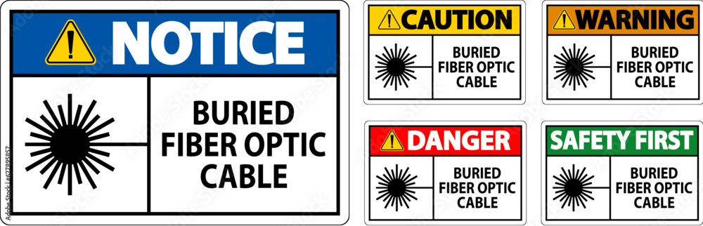 Warning Sign, Buried Fiber Optic Cable