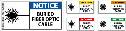 Warning Sign, Buried Fiber Optic Cable