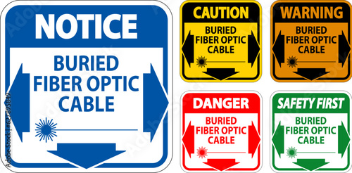 Warning Sign, Buried Fiber Optic Cable
