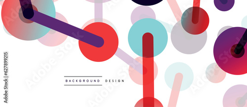 Line points connections geometric abstract background. Circles connected by lines. Trendy techno business template for wallpaper, banner, background or landing