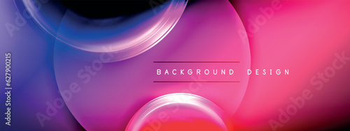 Circles lines and bubbles on bright glowing effect gradient with light and shadow effects. Dynamic interplay of light, shadow and depth. Futuristic and rhythmic technology design