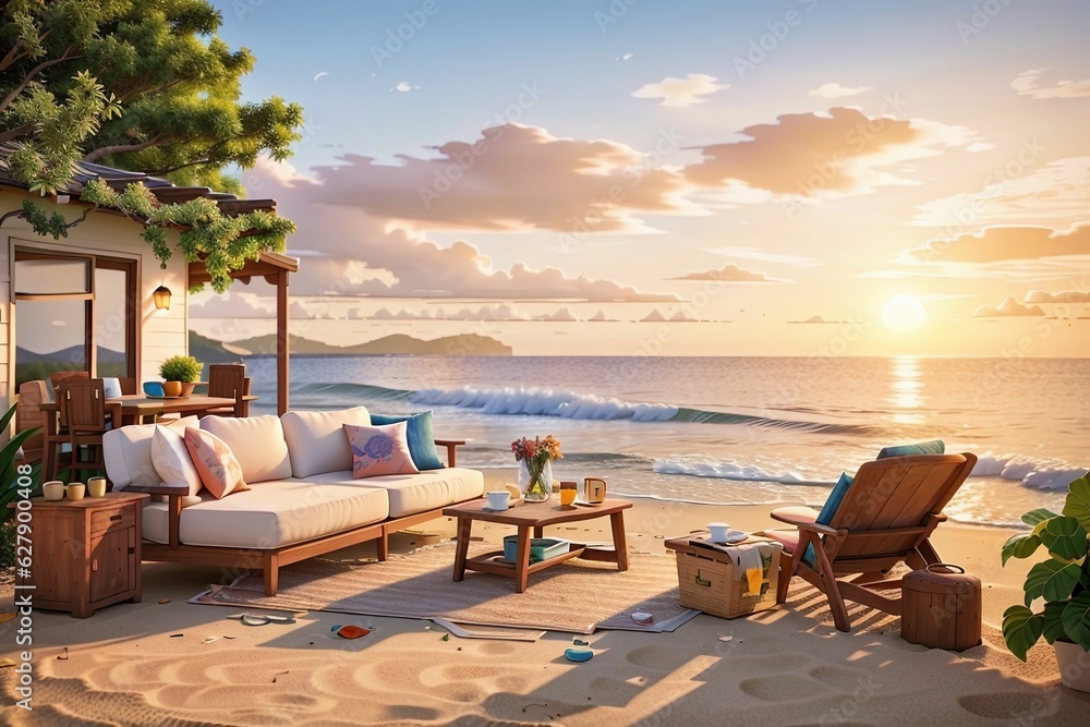 3D_Animation_Style_An_idyllic_beach_sunset_scene_inviting_gues_0