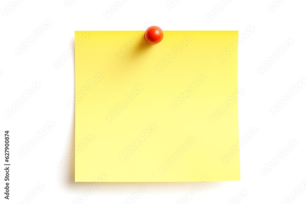 Yellow sticky post note with pin isolated on white background. Yellow sticky post note with pin isolated on white background.