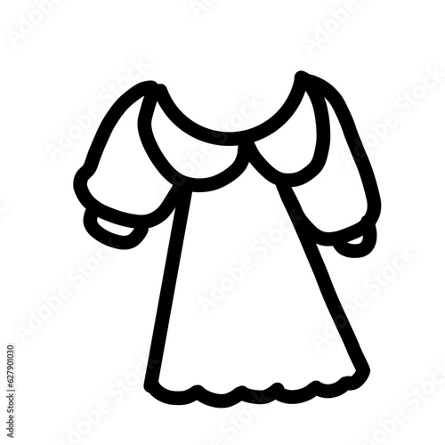 illustration of a black and white dress