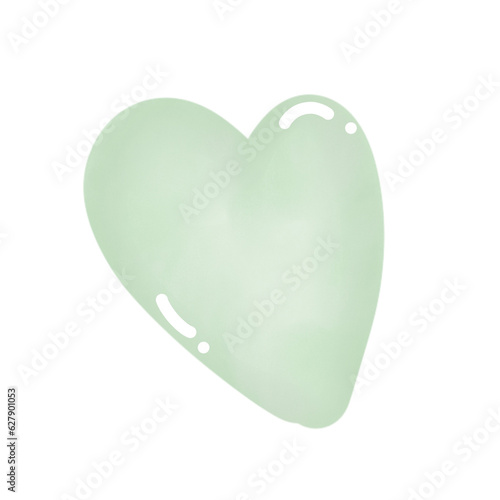 green heart on white background