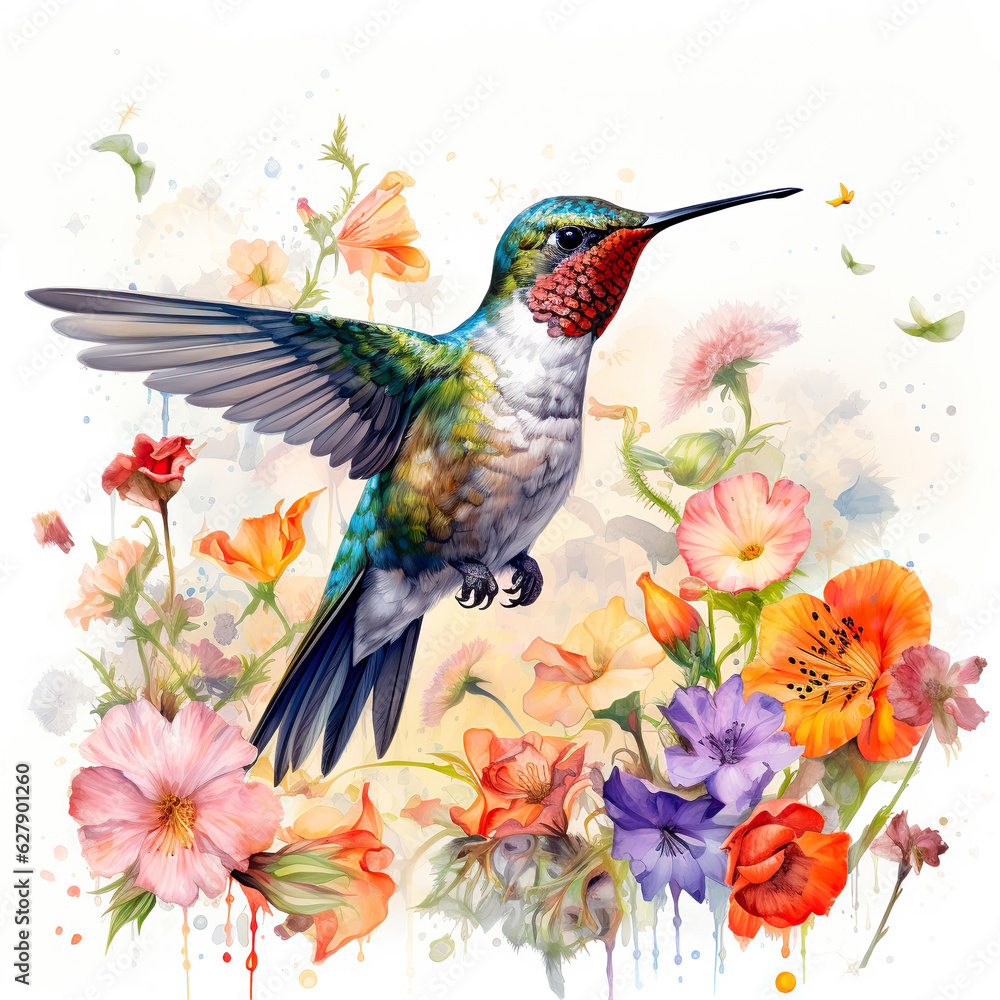 hummingbird and flower hummingbird and flower