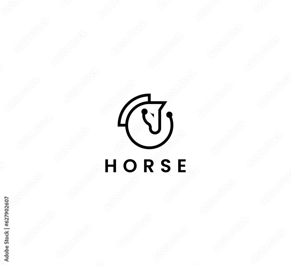 Vector linear icons and logo design elements - horse vector Vector linear icons and logo design elements - horse vector