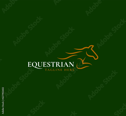 equestrian Horse racing logo template