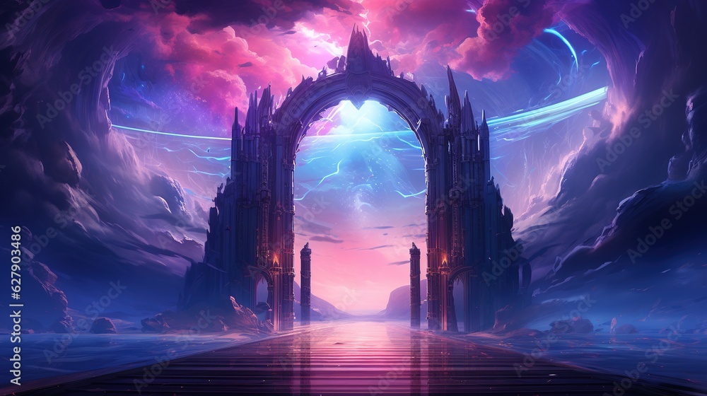 aurora arch digital art illustration aurora arch digital art illustration