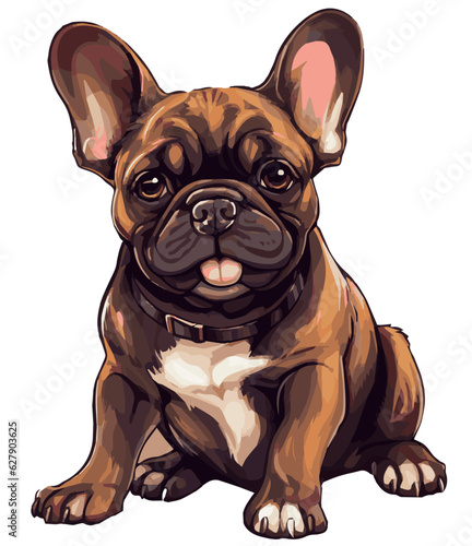 French bulldog puppy portrait isolated on white