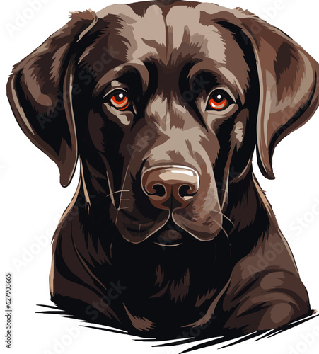Portrait of a breed black labrador retriever