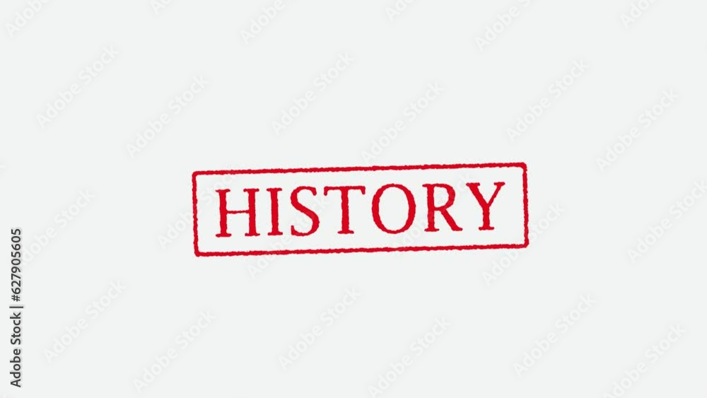 Real Hand Stamping History Stamp on White Background Real Hand Stamping History Stamp on White Background