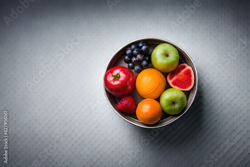 fruit in plate generated by AI tool