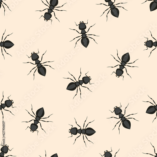 Ant seamless pattern vector illustration