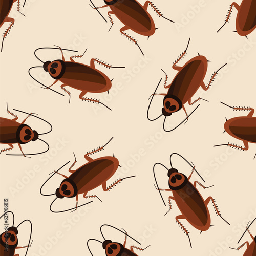 Cockroach seamless pattern vector illustration