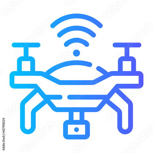 drone Line Gradient Icon