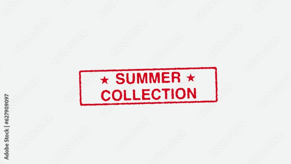 Real Hand Stamping Summer Collection Stamp on White Background Real Hand Stamping Summer Collection Stamp on White Background