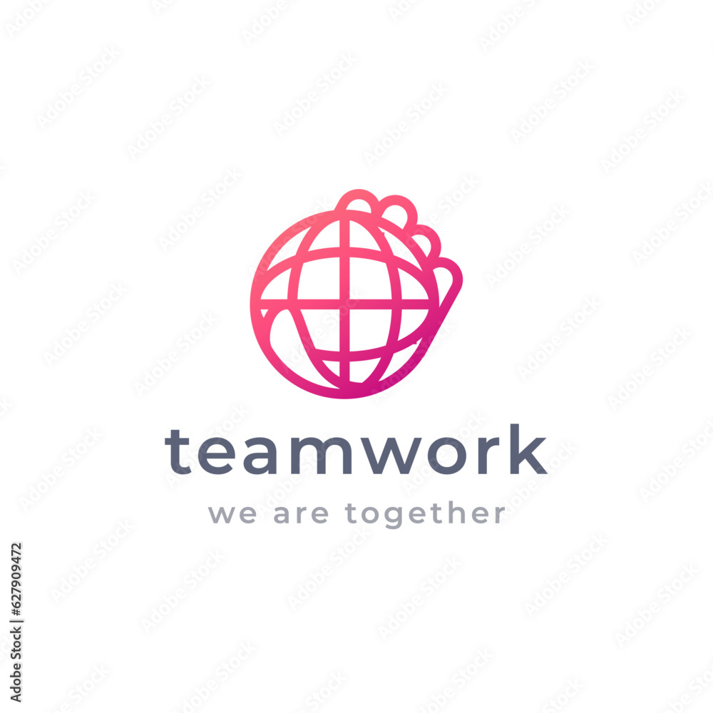 Gradient love teamwork community logo Gradient love teamwork community logo