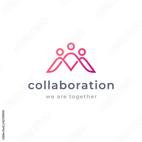Gradient love teamwork community logo