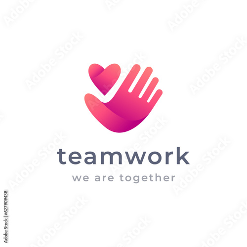 Gradient love teamwork community logo