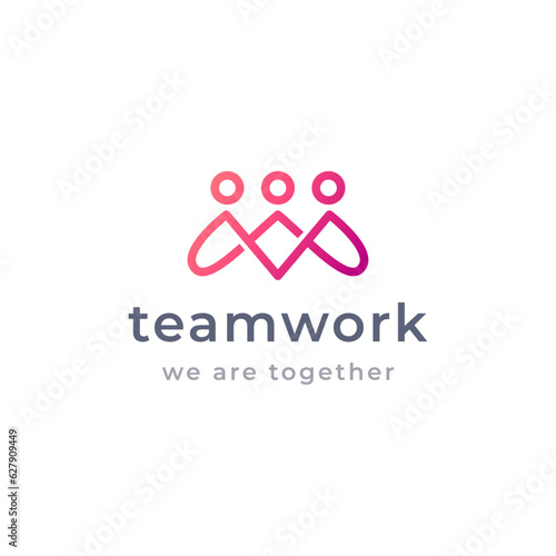 Gradient love teamwork community logo