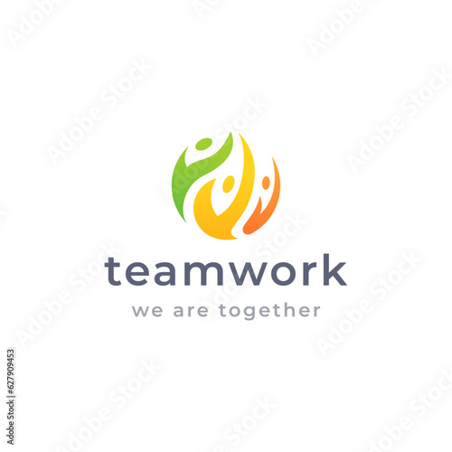 Gradient love teamwork community logo