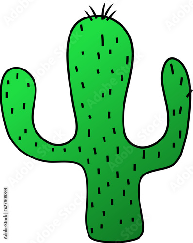 Cactus Growing in the Pot, Cactus in flat style on a white background. Home plants cactus in pots and with flowers. A decorative cactus with prickles and without.
