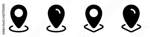 Pin location icon set for map and navigation