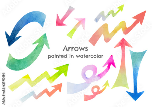 Arrows painted in watercolor