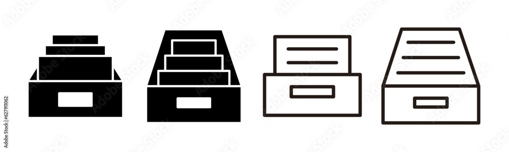 Archive folders icon set illustration. Document vector icon. Archive storage icon. Archive folders icon set illustration. Document vector icon. Archive storage icon.