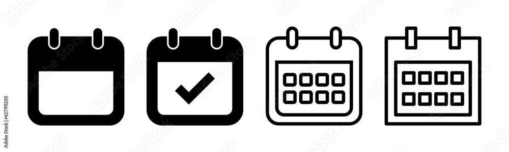 Calendar icon set illustration. Calender sign and symbol. Schedule icon symbol Calendar icon set illustration. Calender sign and symbol. Schedule icon symbol