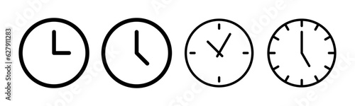 Clock icon set illustration. Time sign and symbol. watch icon