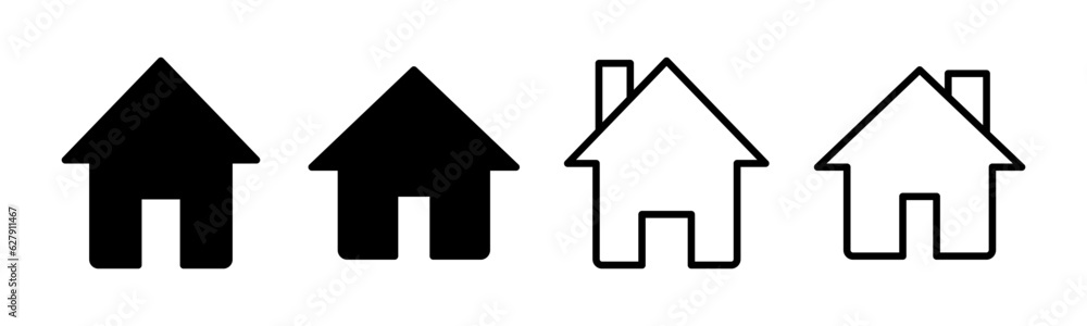 Home icon set illustration. House sign and symbol Home icon set illustration. House sign and symbol