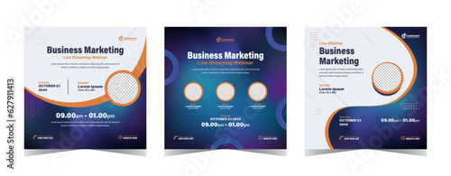 Modern design webinar business social media post template
