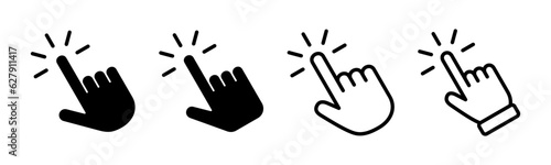 Hand click icon set illustration. pointer sign and symbol. hand cursor icon