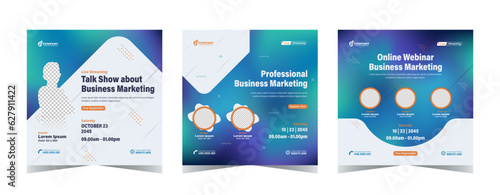 Modern design webinar business social media post template
