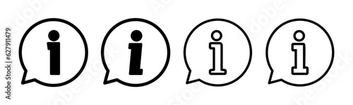 Info sign icon set illustration. about us sign and symbol. Faq icon