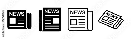 Newspaper icon set illustration. news paper sign and symbolign