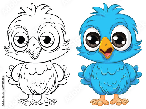 Cute owl chick cartoon isolated
