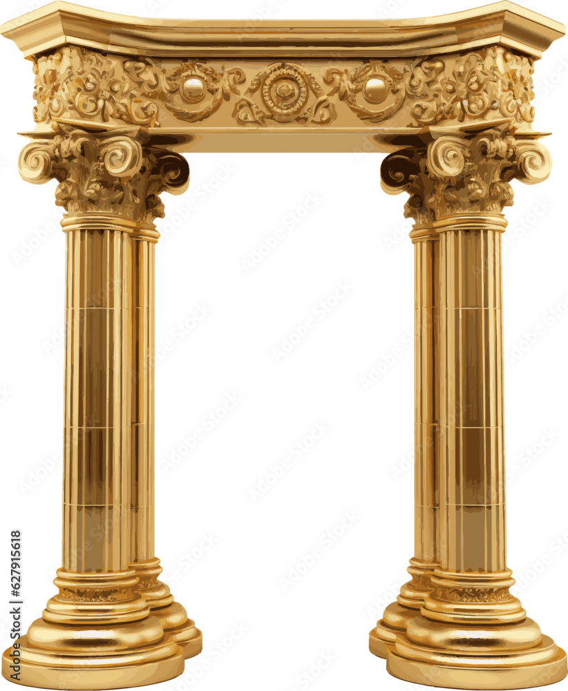 Fototapeta premium Gold column arch. Greek or roman
