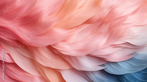 Abstract background with pink feathers. Minimalist design. Generative AI